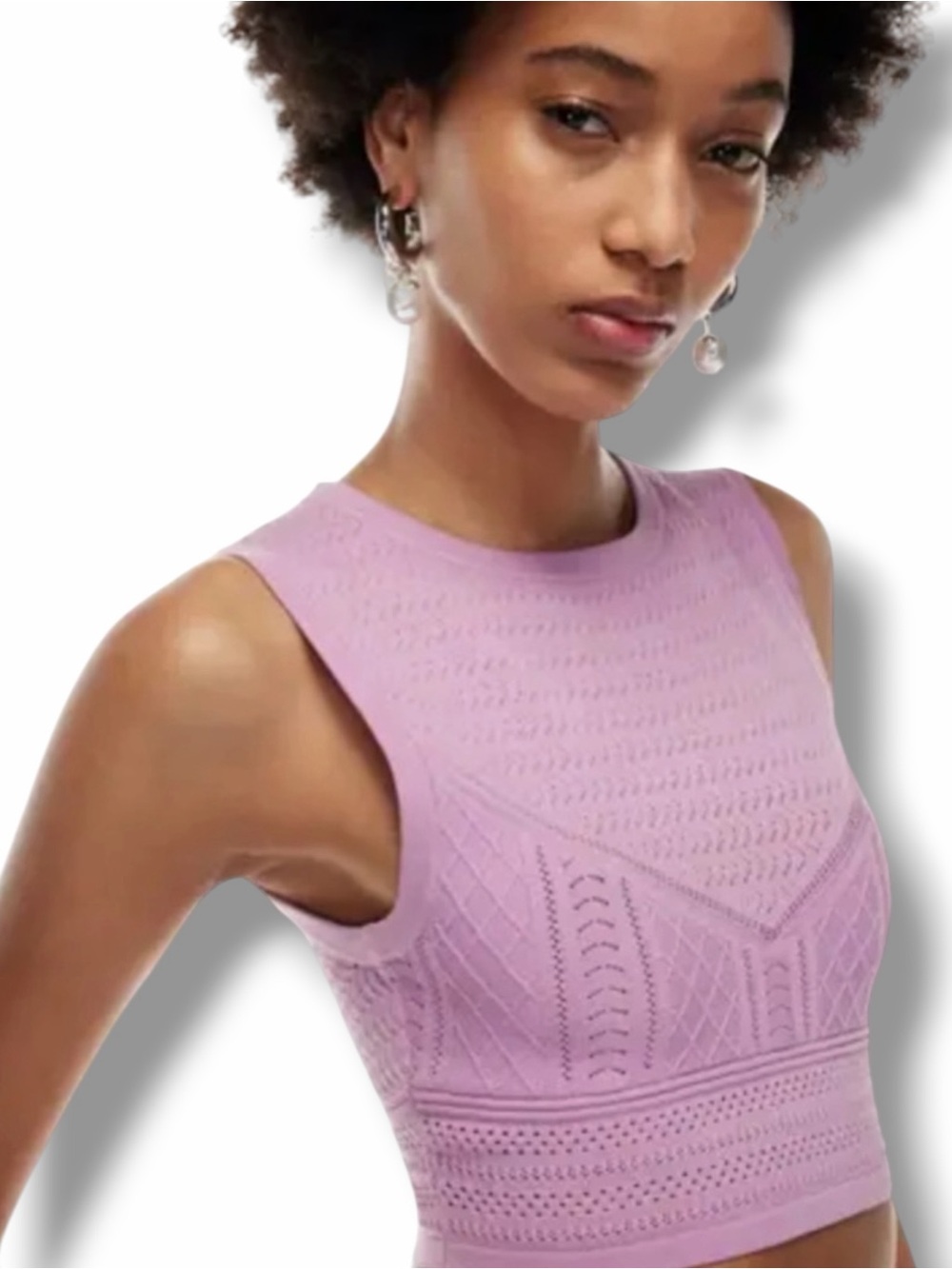 Aritzia Babaton Pointelle Crop Tank Top Size M